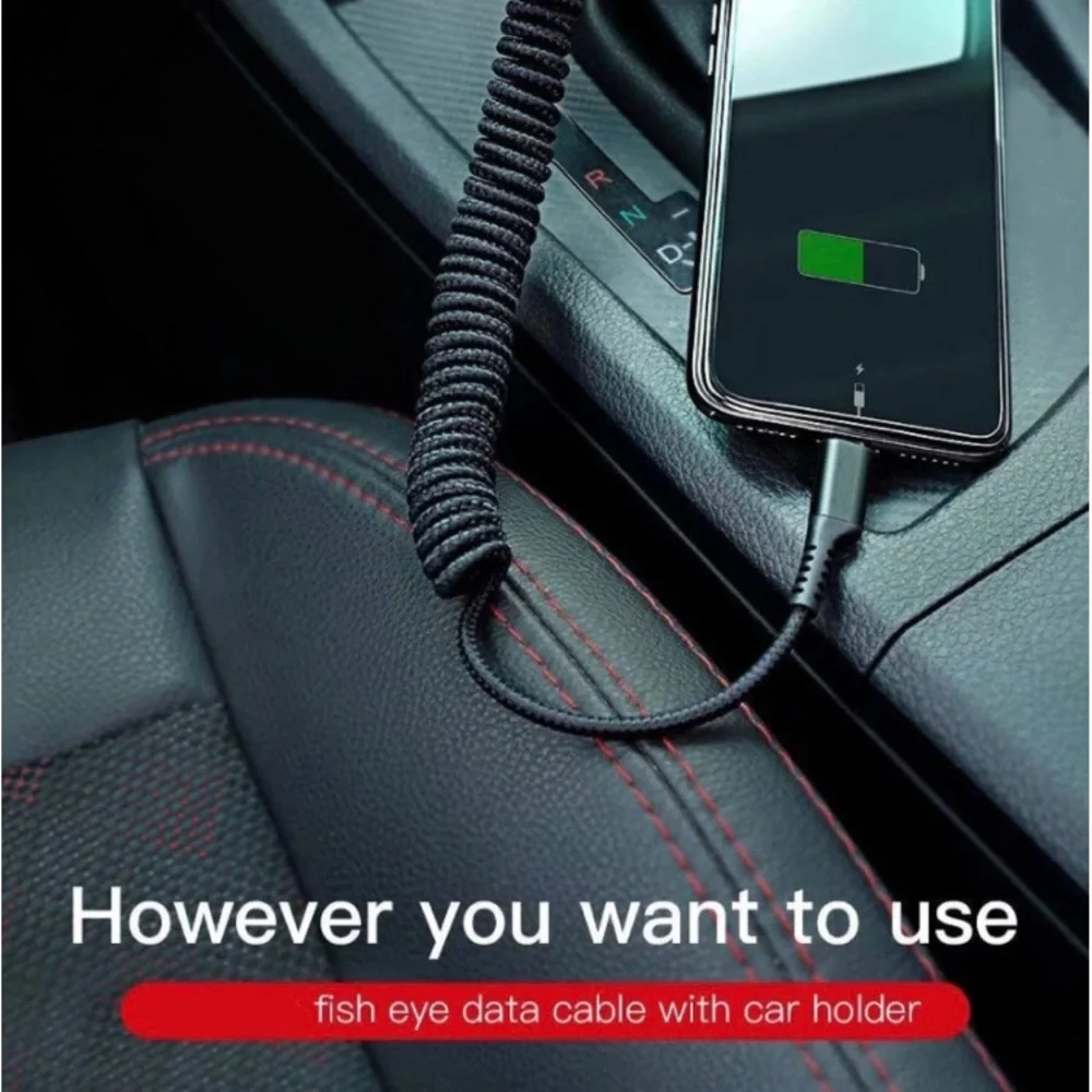 COPY - Retractable iPhone Charger Coiled Cable